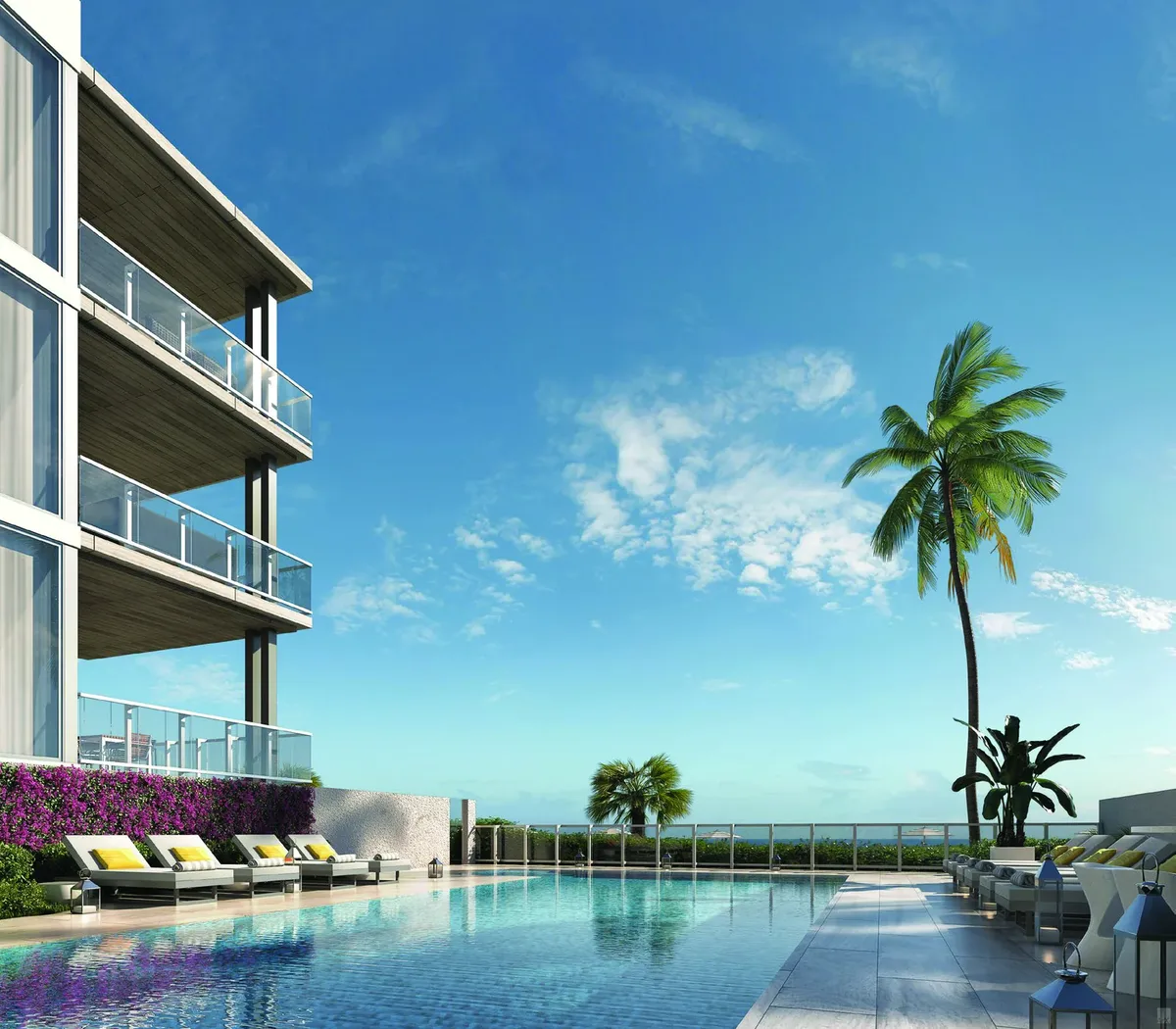 Oceanfront pool and spa with sundeck