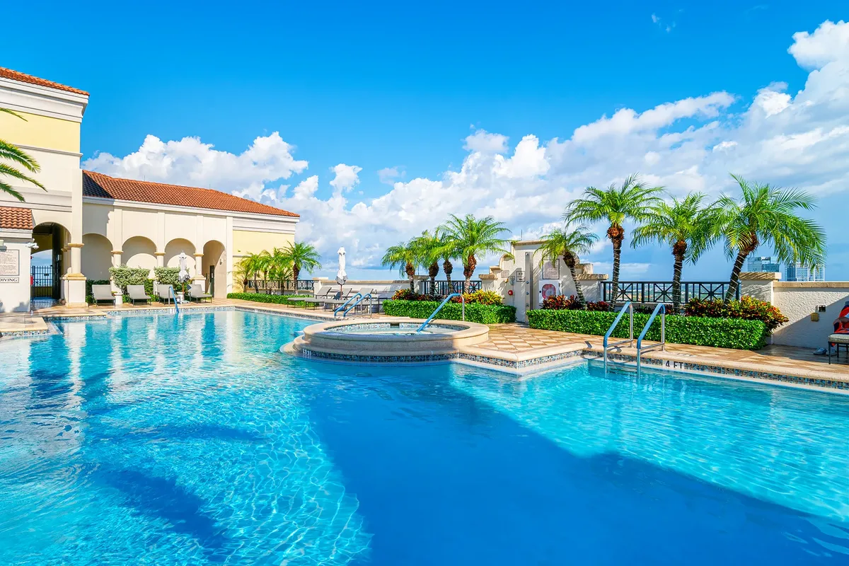 Two City Plaza — rooftop resort pool with Intracoastal views