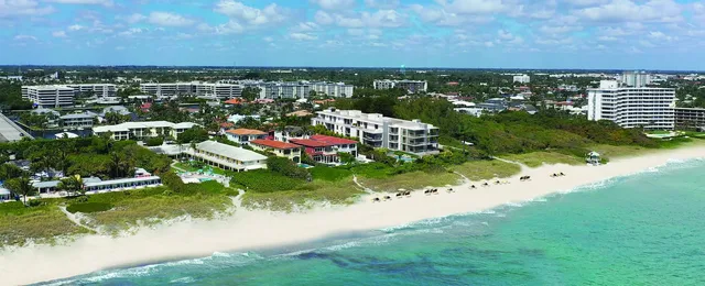 Aerial view of 1625 Ocean on the Delray Beach coastline