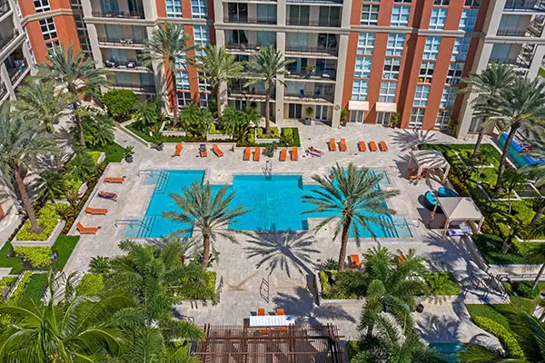 CityPlace South Tower Condominium Pool Aerial View
