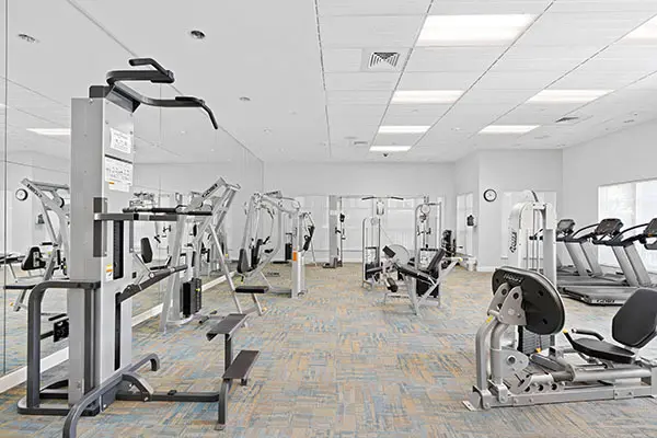 fitness center at the prado condos