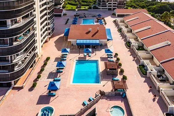 Aerial view of swimming pool at Martinique on Singer Island
