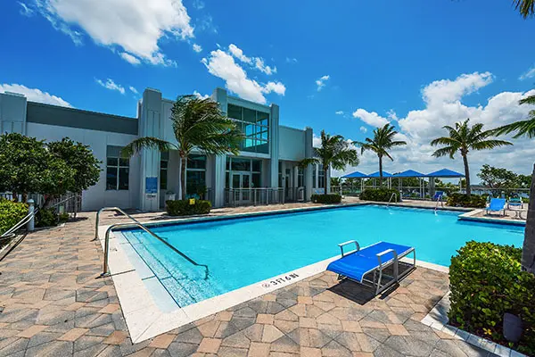 Side of Pool at The Edge Condominium in West Palm Beach FL