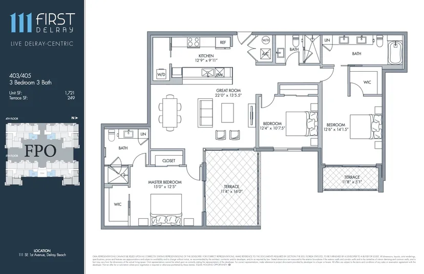 111 First Delray floorplan — Plan FPO