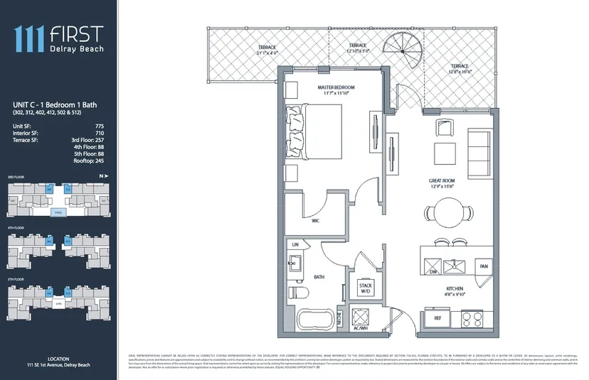 111 First Delray floorplan — Plan UNIT C