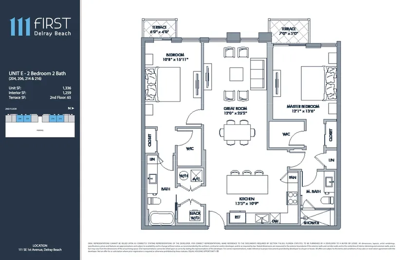 111 First Delray floorplan — Plan UNIT E
