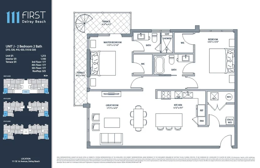 111 First Delray floorplan — Plan UNIT J