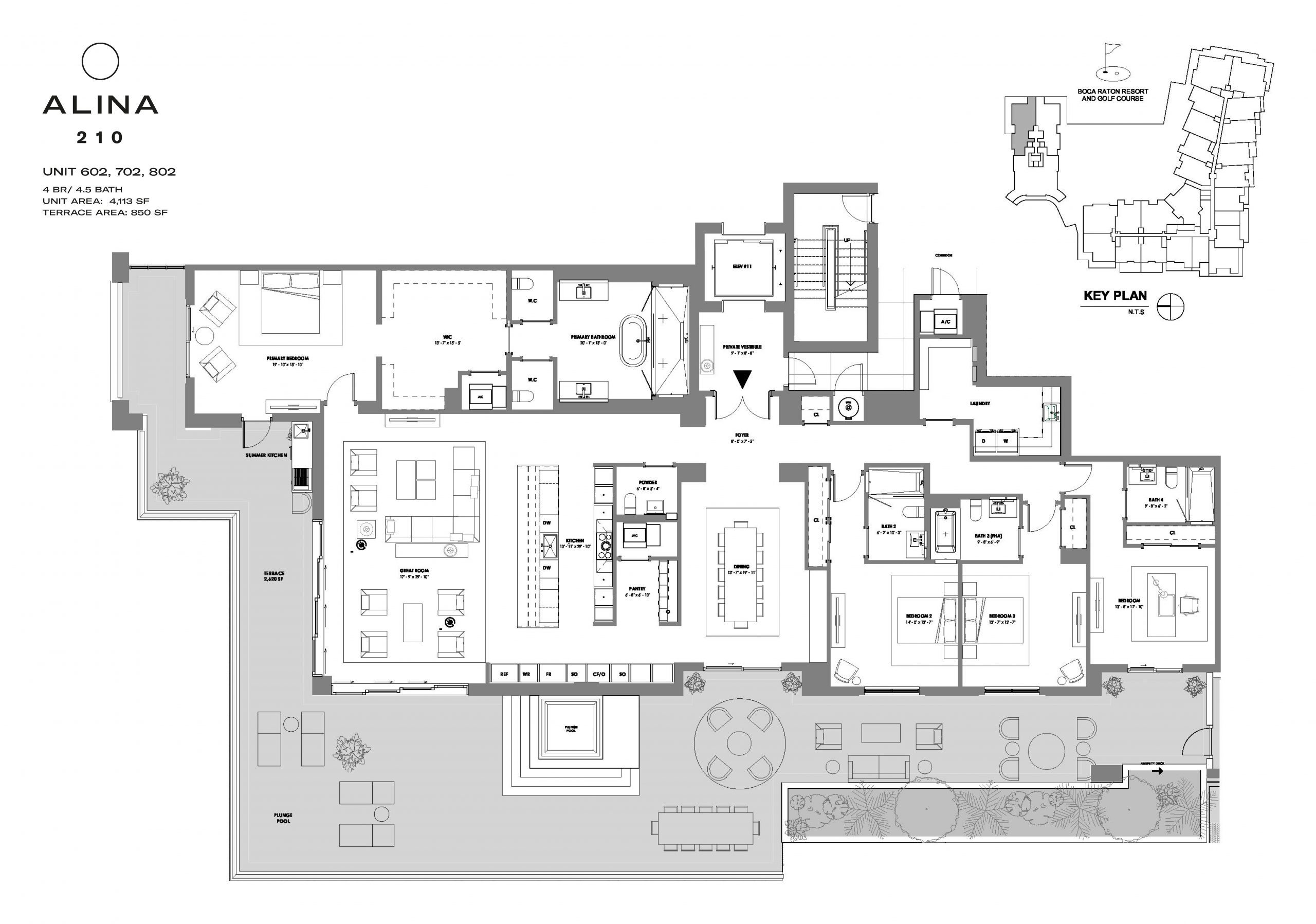 Alina Boca Raton floorplan — Plan UNIT 602 702 802