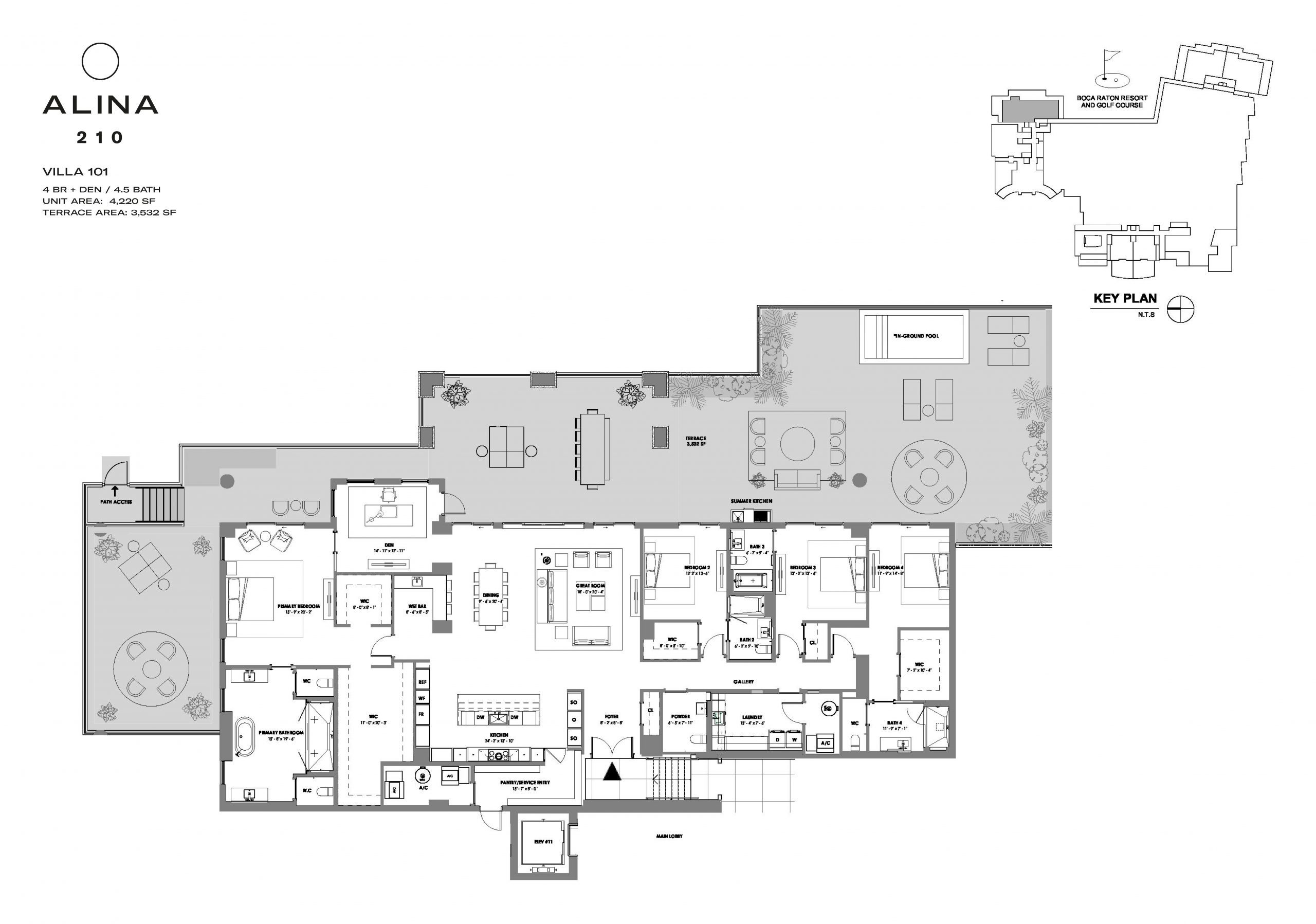 Alina Boca Raton floorplan — Plan VILLA 101