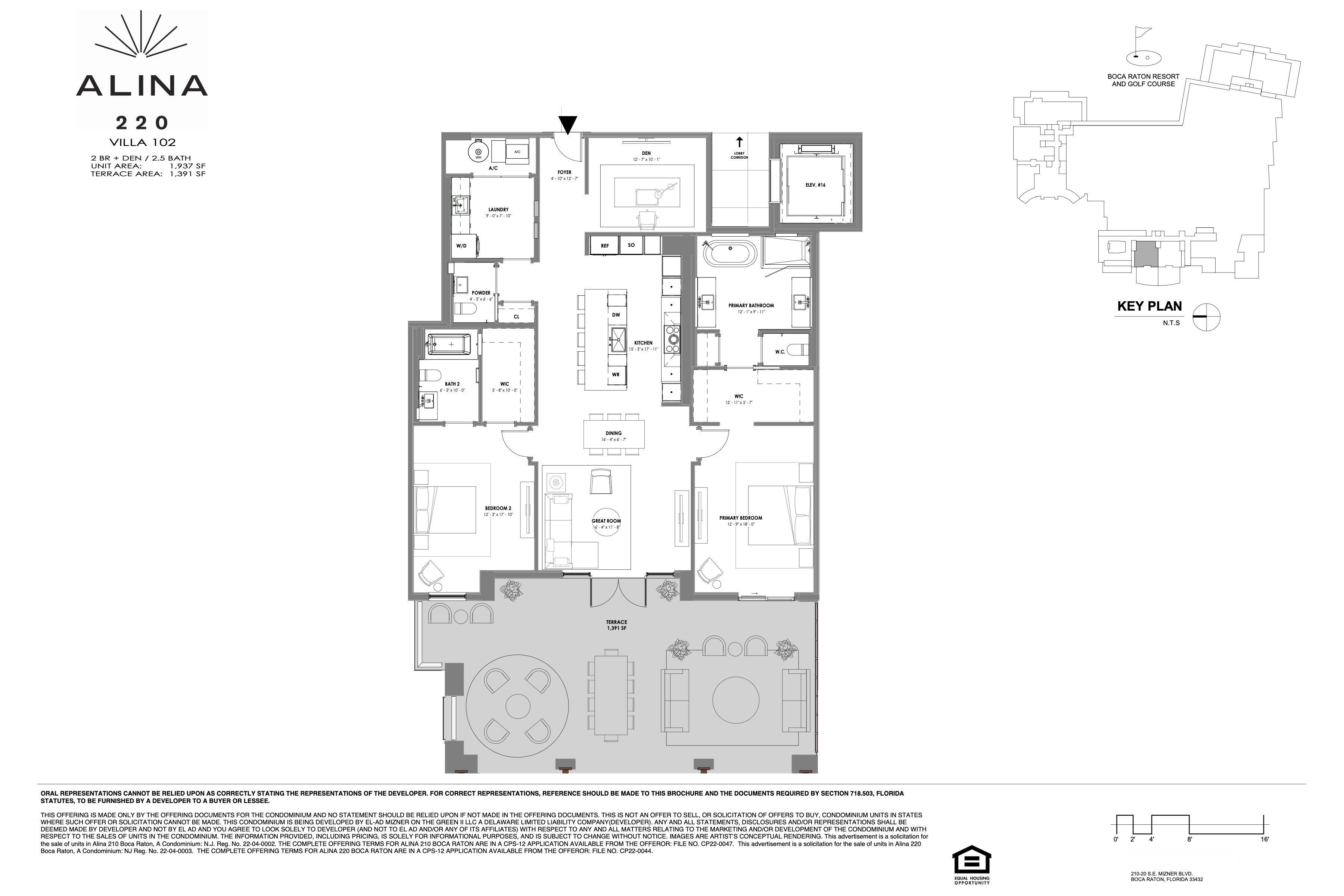 Alina Boca Raton floorplan — Floor Plan for Alina Floorplans, 220 Villa 102