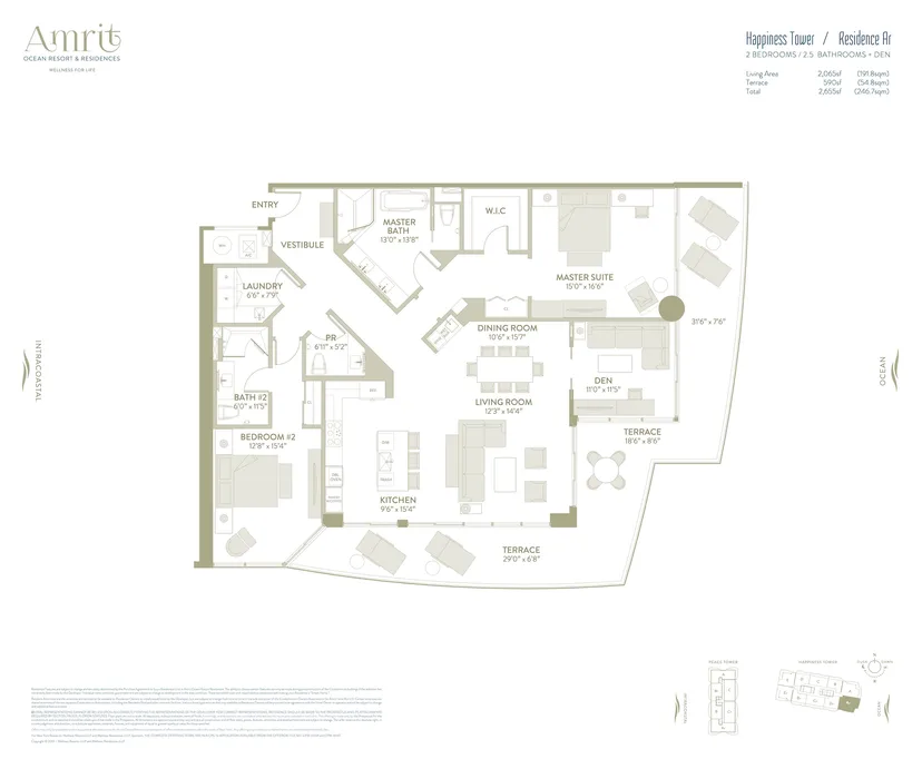 Amrit Ocean Resort & Residences floorplan — Floor Plan for Amrit Floorplans, Happiness Tower Residence Ar
