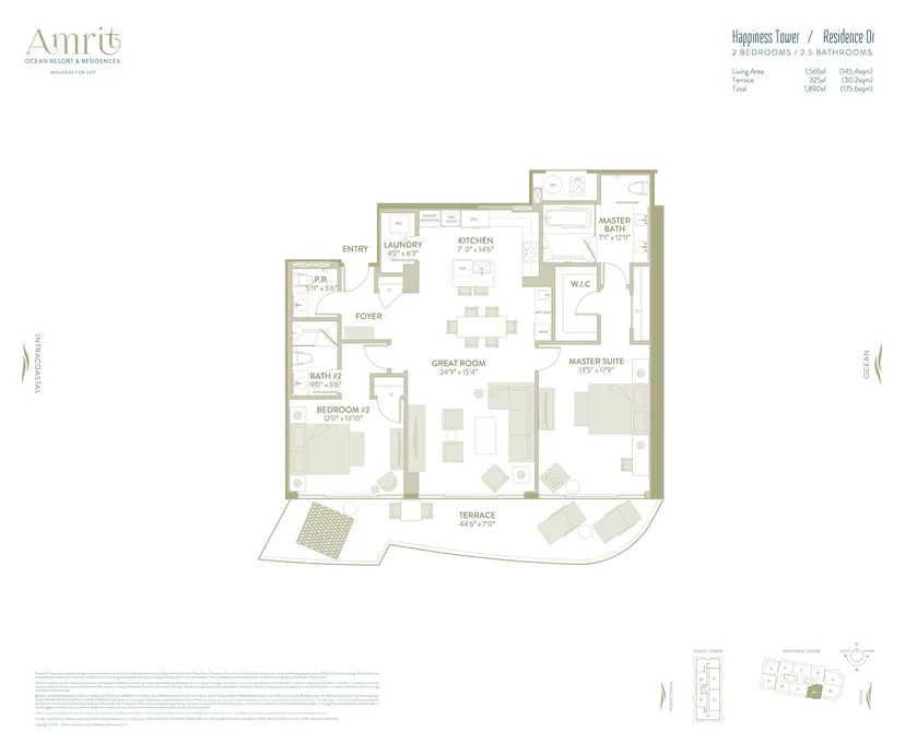 Amrit Ocean Resort & Residences floorplan — Floor Plan for Amrit Floorplans, Happiness Tower Residence Dr