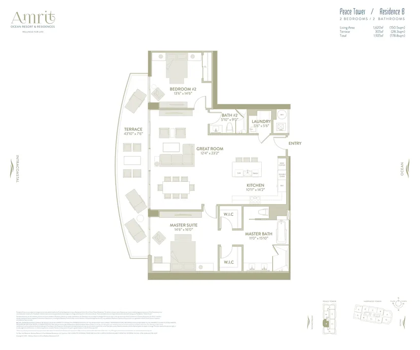 Amrit Ocean Resort & Residences floorplan — Floor Plan for Amrit Floorplans, Peace Tower Residence B