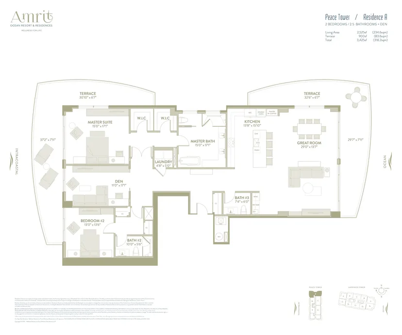 Amrit Ocean Resort & Residences floorplan — Floor Plan for Amrit Floorplans, Peace Tower Residence A