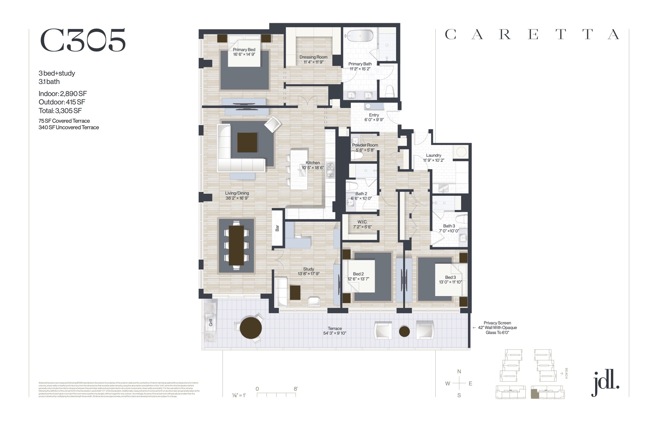 Caretta Juno Beach floorplan — Floor Plan for Caretta Juno Beach Floorplans , C305