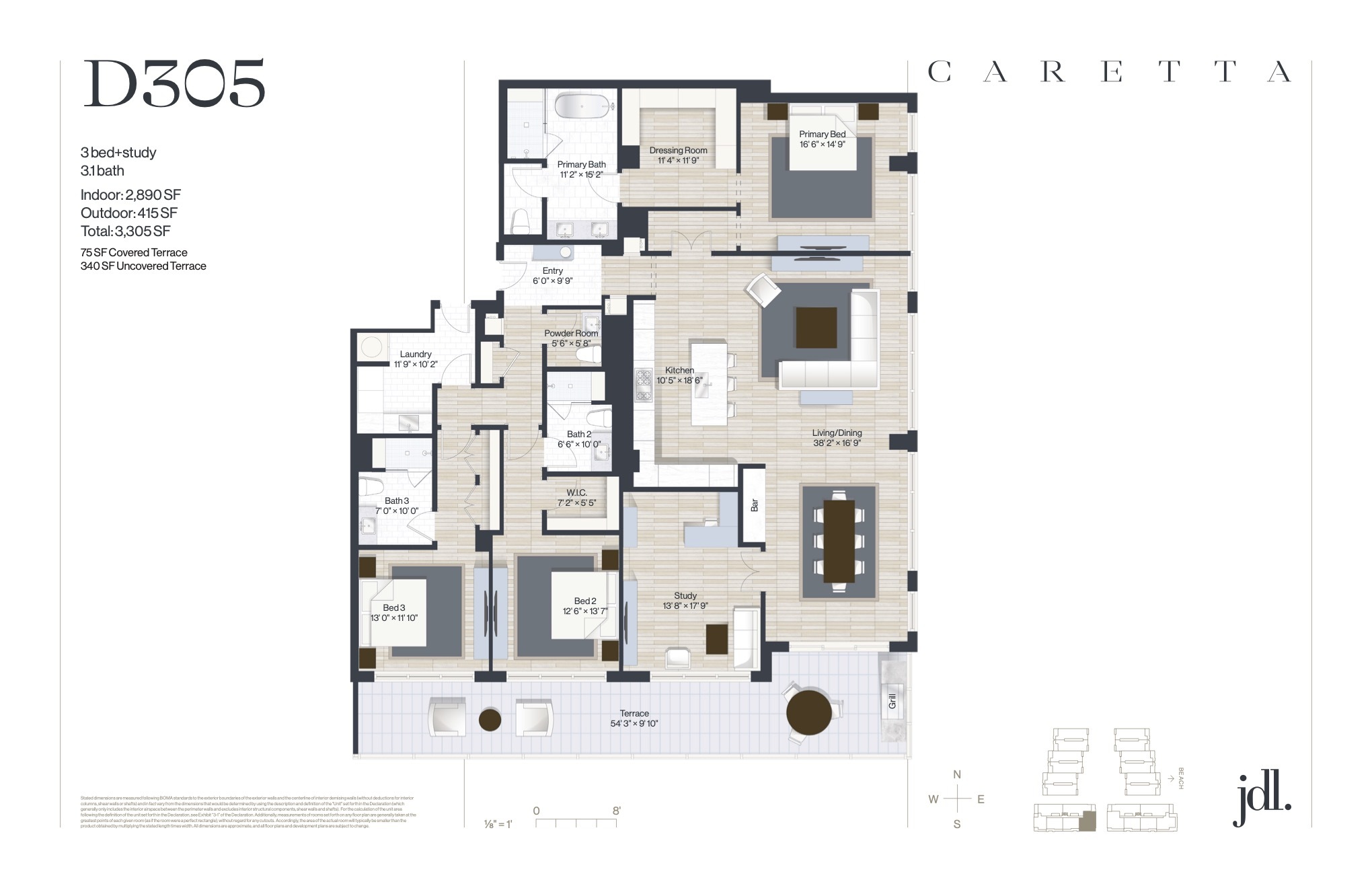 Caretta Juno Beach floorplan — Floor Plan for Caretta Juno Beach Floorplans , D305