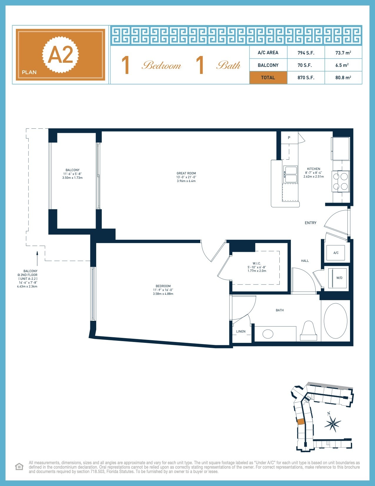 Cityplace South Tower floorplan — Plan A2