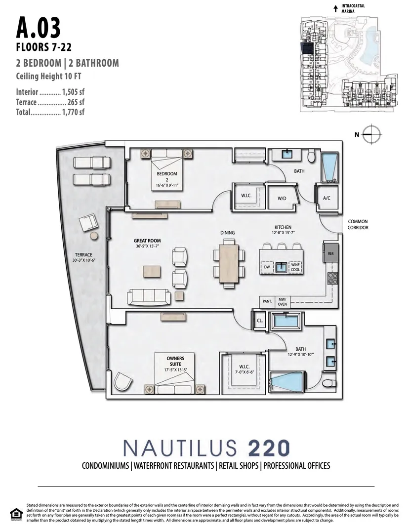 Nautilus 220 floorplan — Floor Plan for Nautilus 220 Floorplans, A.03