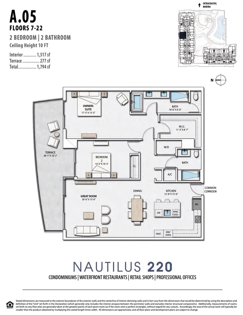 Nautilus 220 floorplan — Floor Plan for Nautilus 220 Floorplans, A.05
