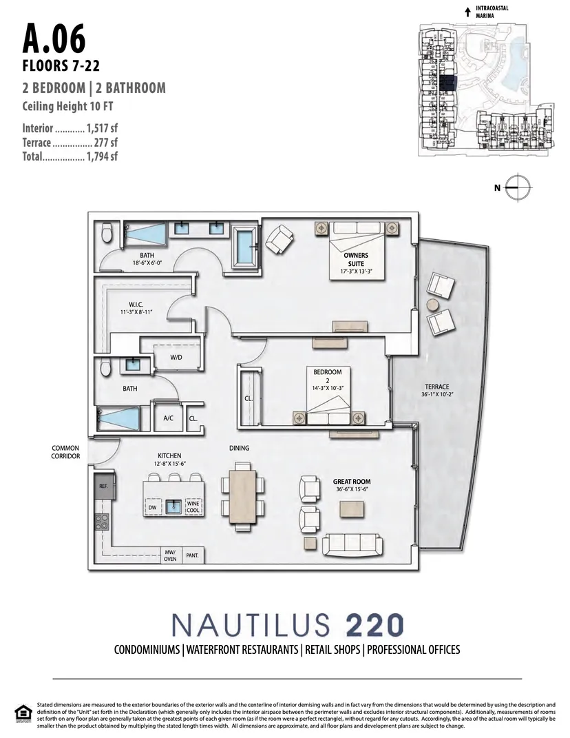 Nautilus 220 floorplan — Floor Plan for Nautilus 220 Floorplans, A.06