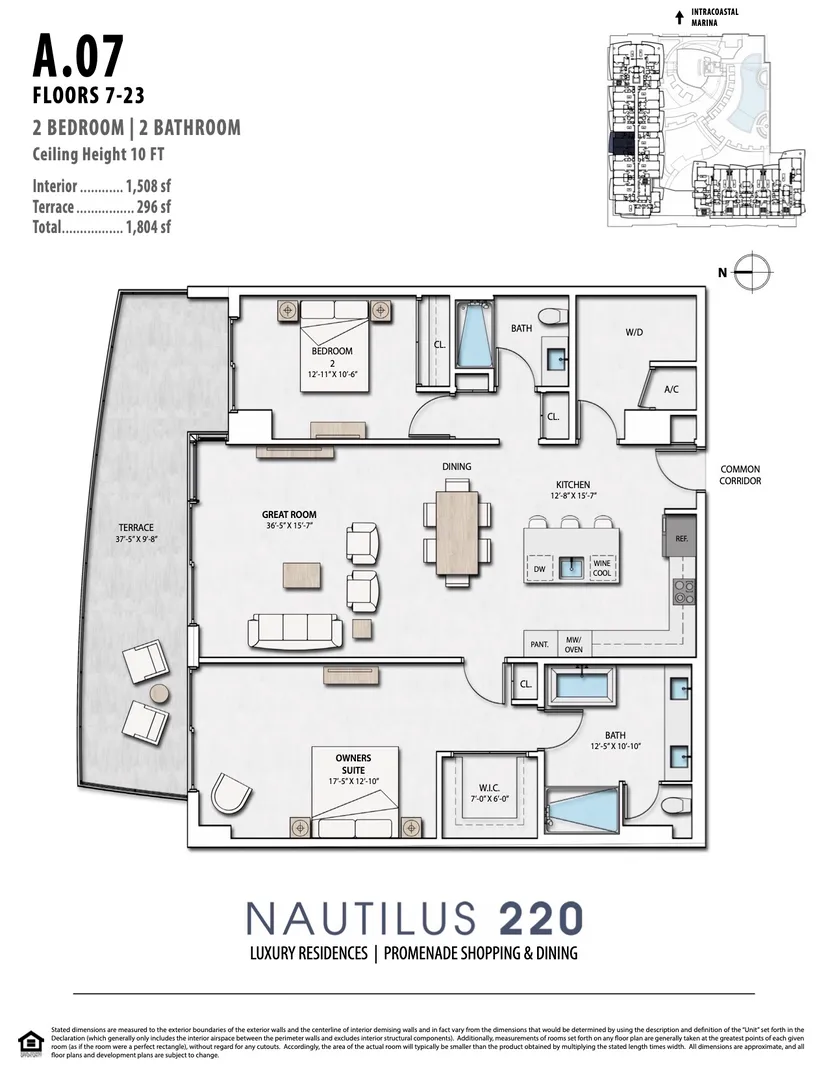 Nautilus 220 floorplan — Floor Plan for Nautilus 220 Floorplans, A.07
