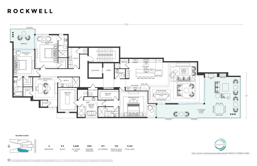 Ocean Delray Condos floorplan — Floor Plan for Ocean Delray Floor Plans, Rockwell