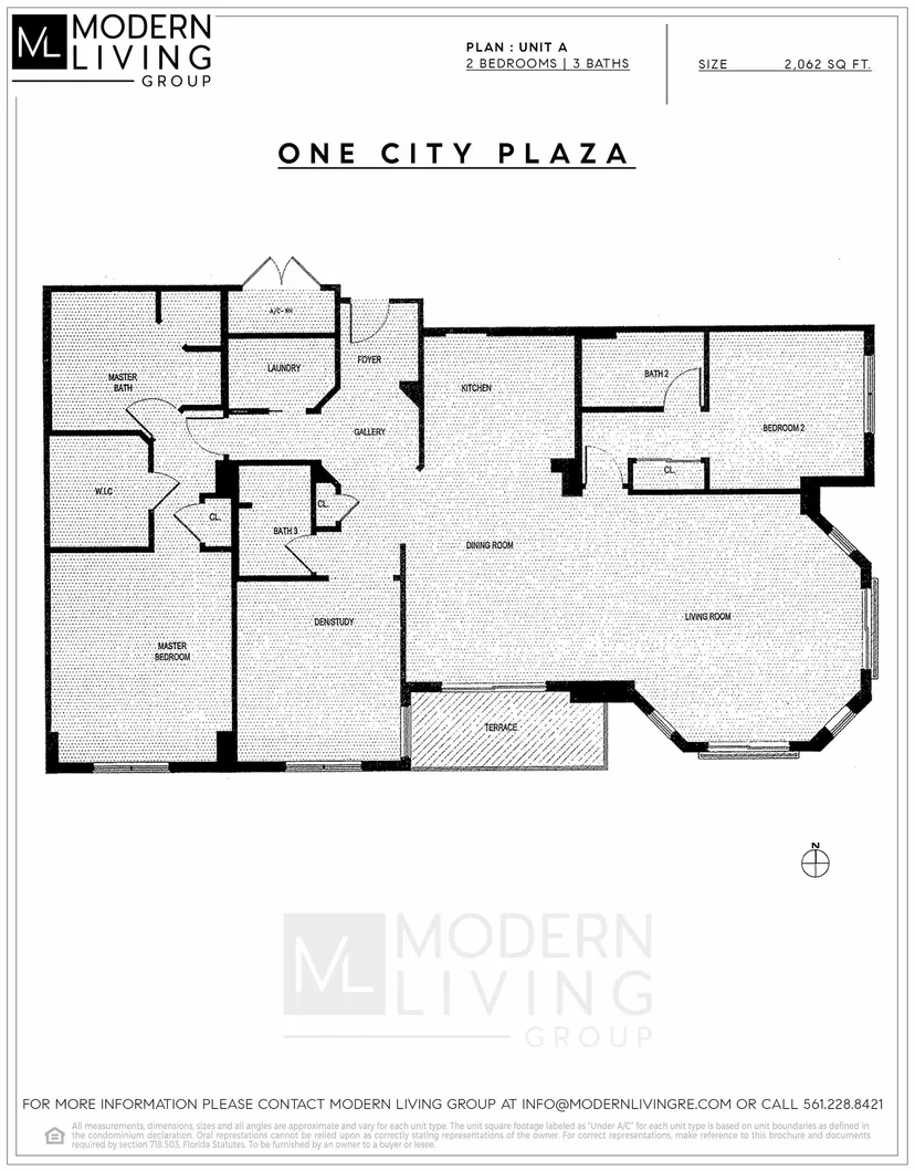 One City Plaza floorplan — Plan UNIT A