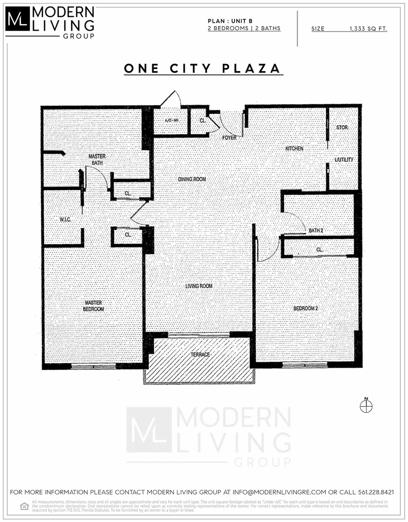 One City Plaza floorplan — Plan UNIT B