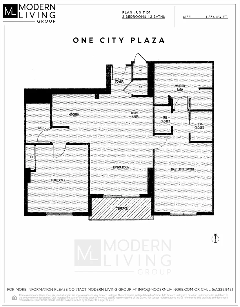 One City Plaza floorplan — Plan UNIT D1