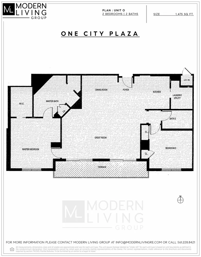One City Plaza floorplan — Plan UNIT O