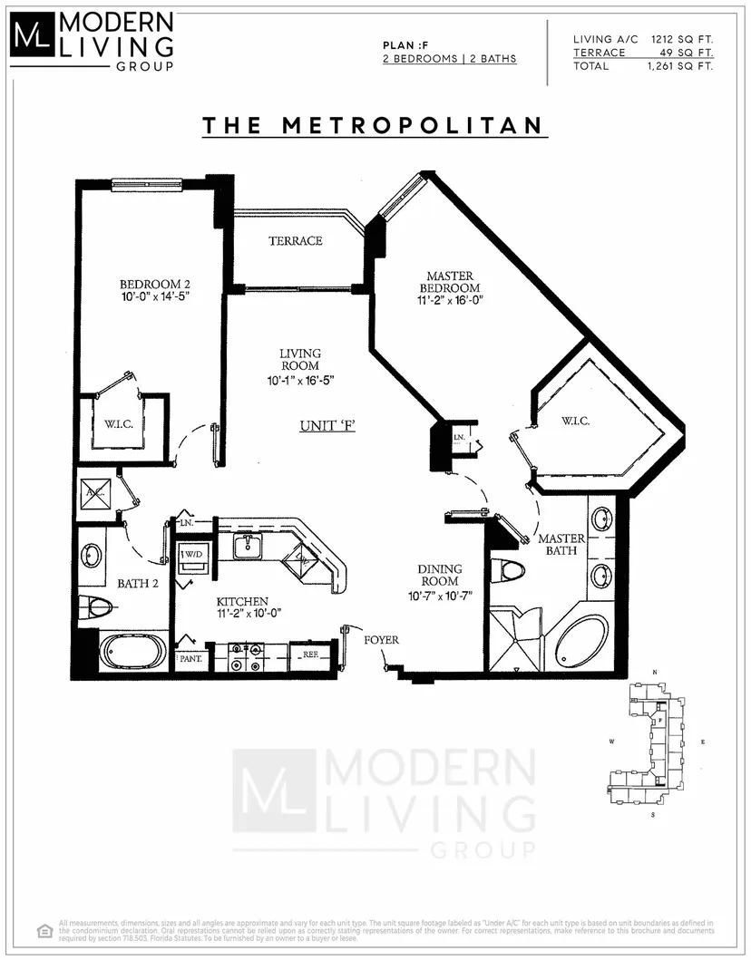 The Metropolitan floorplan — Plan F