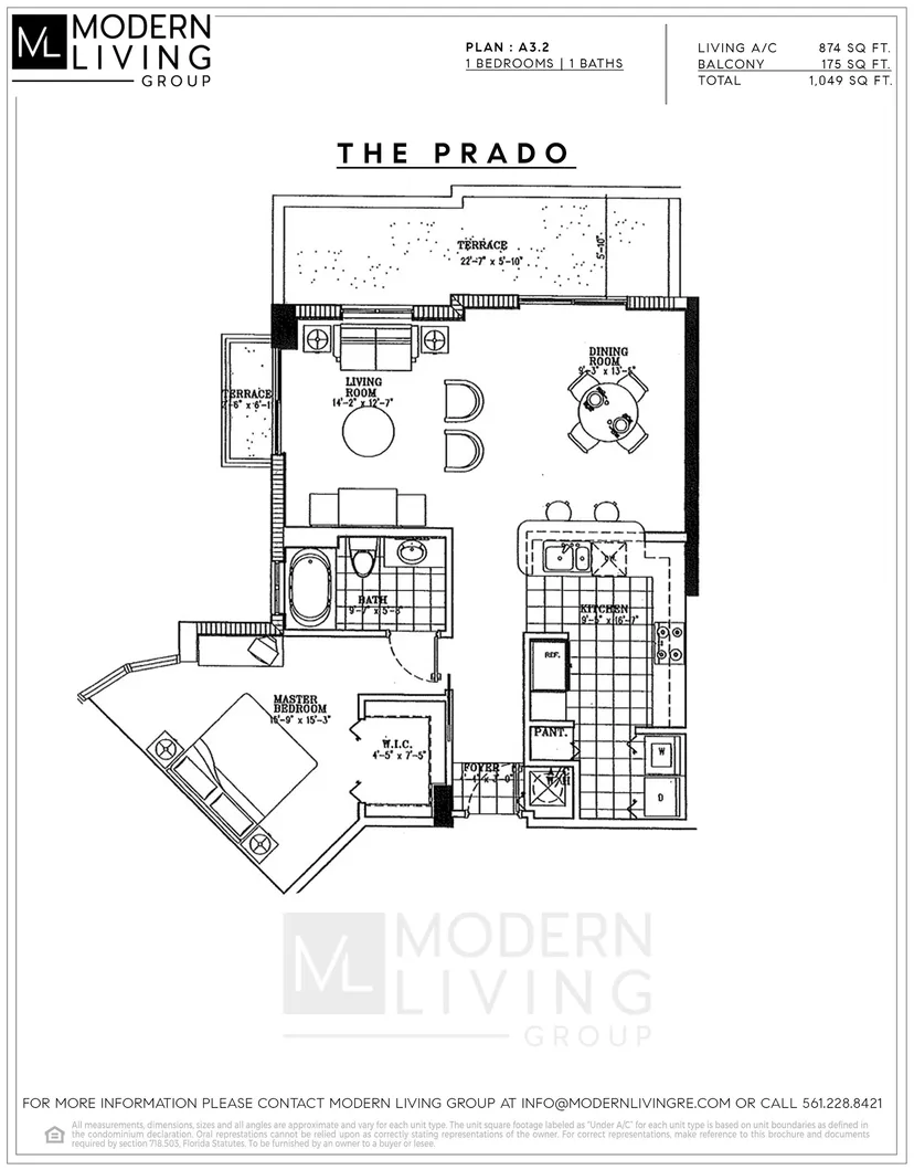 The Prado floorplan — Floor Plan for The Prado Floorplans, Unit A3.2