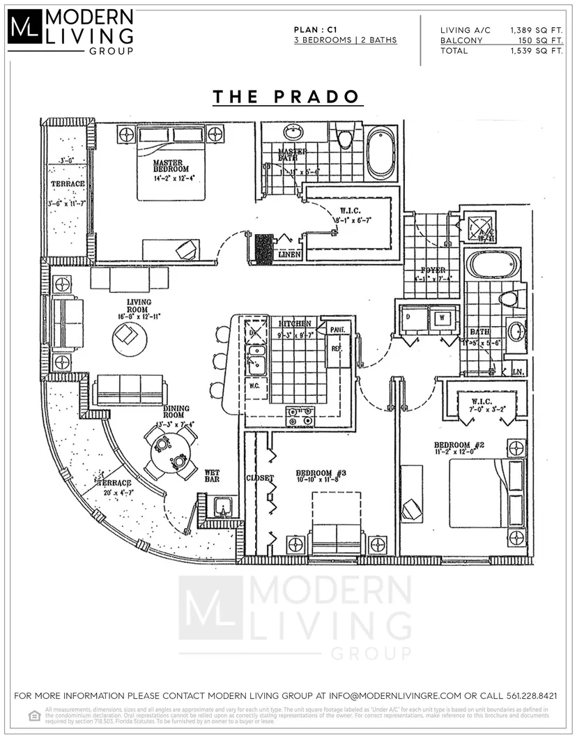 The Prado floorplan — Plan UNIT C1