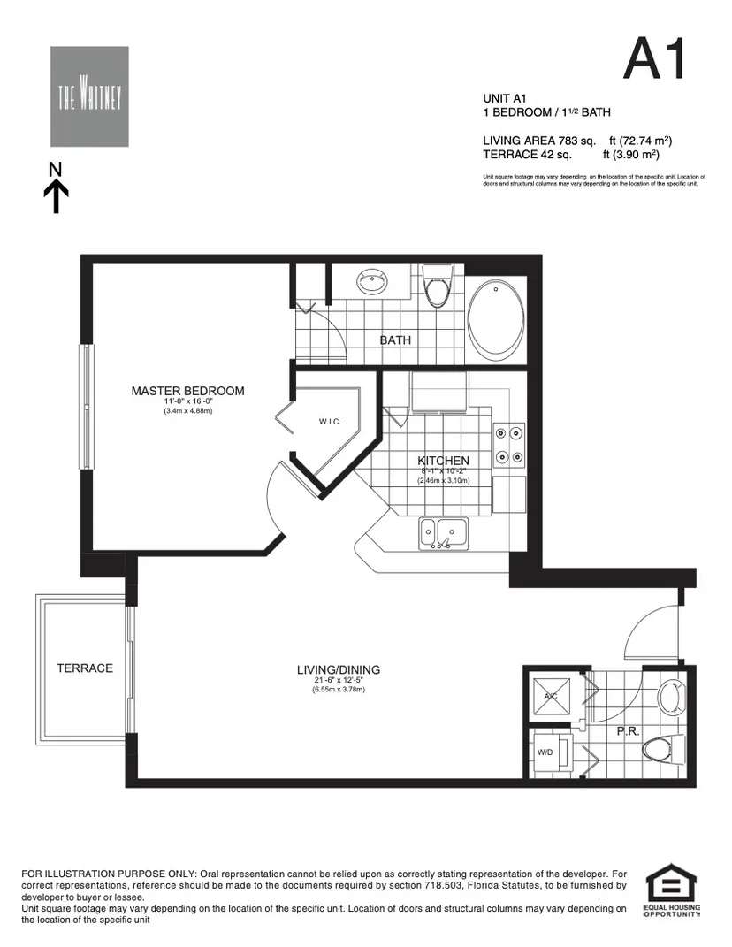 The Whitney floorplan — Plan A1
