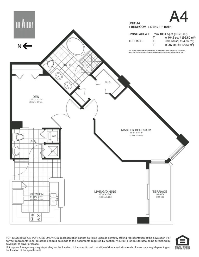 The Whitney floorplan — Plan A4