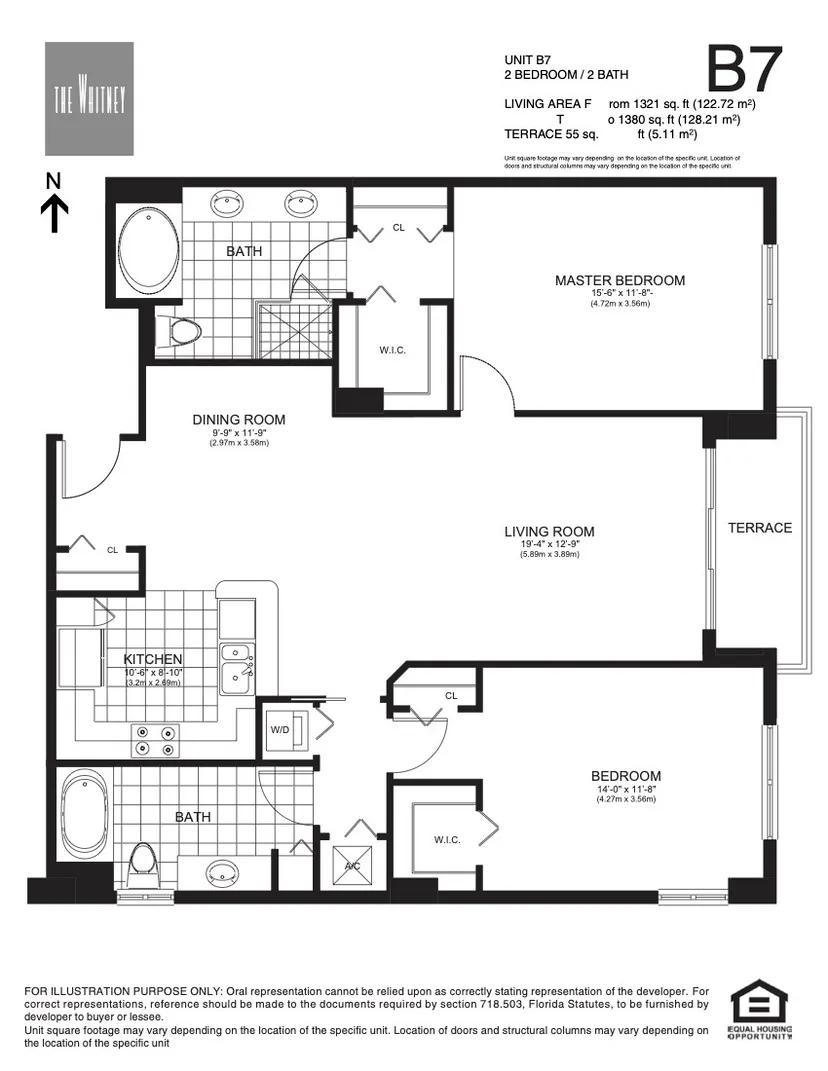 The Whitney floorplan — Plan B7