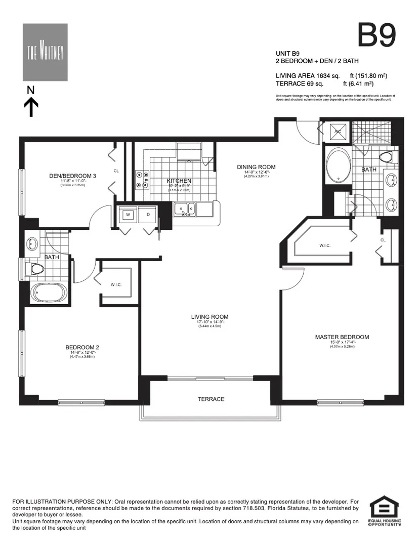 The Whitney floorplan — Plan B9