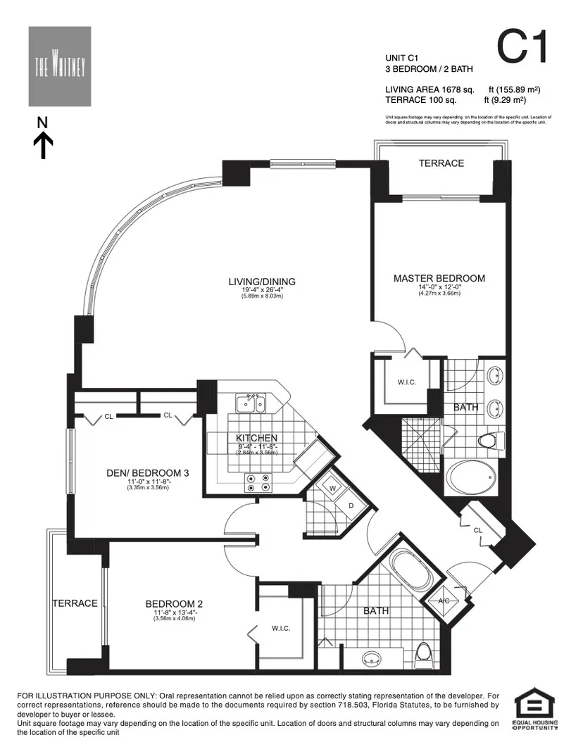 The Whitney floorplan — Plan C1