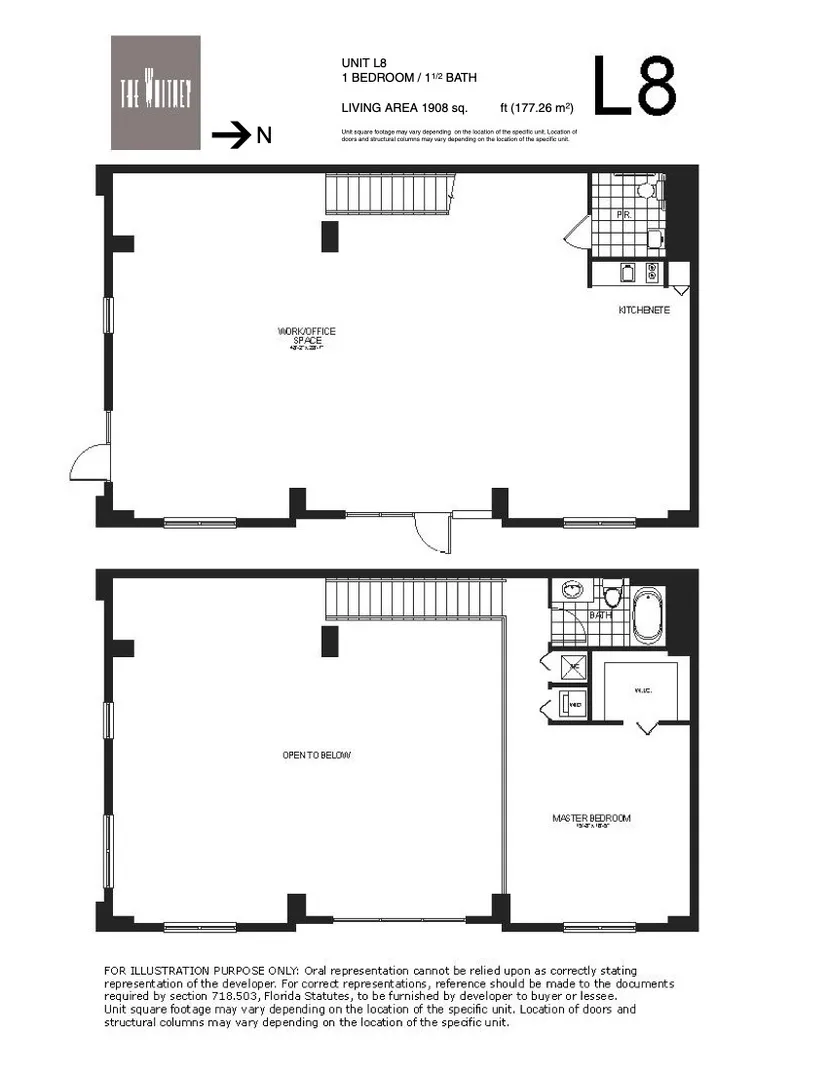 The Whitney floorplan — Plan L8