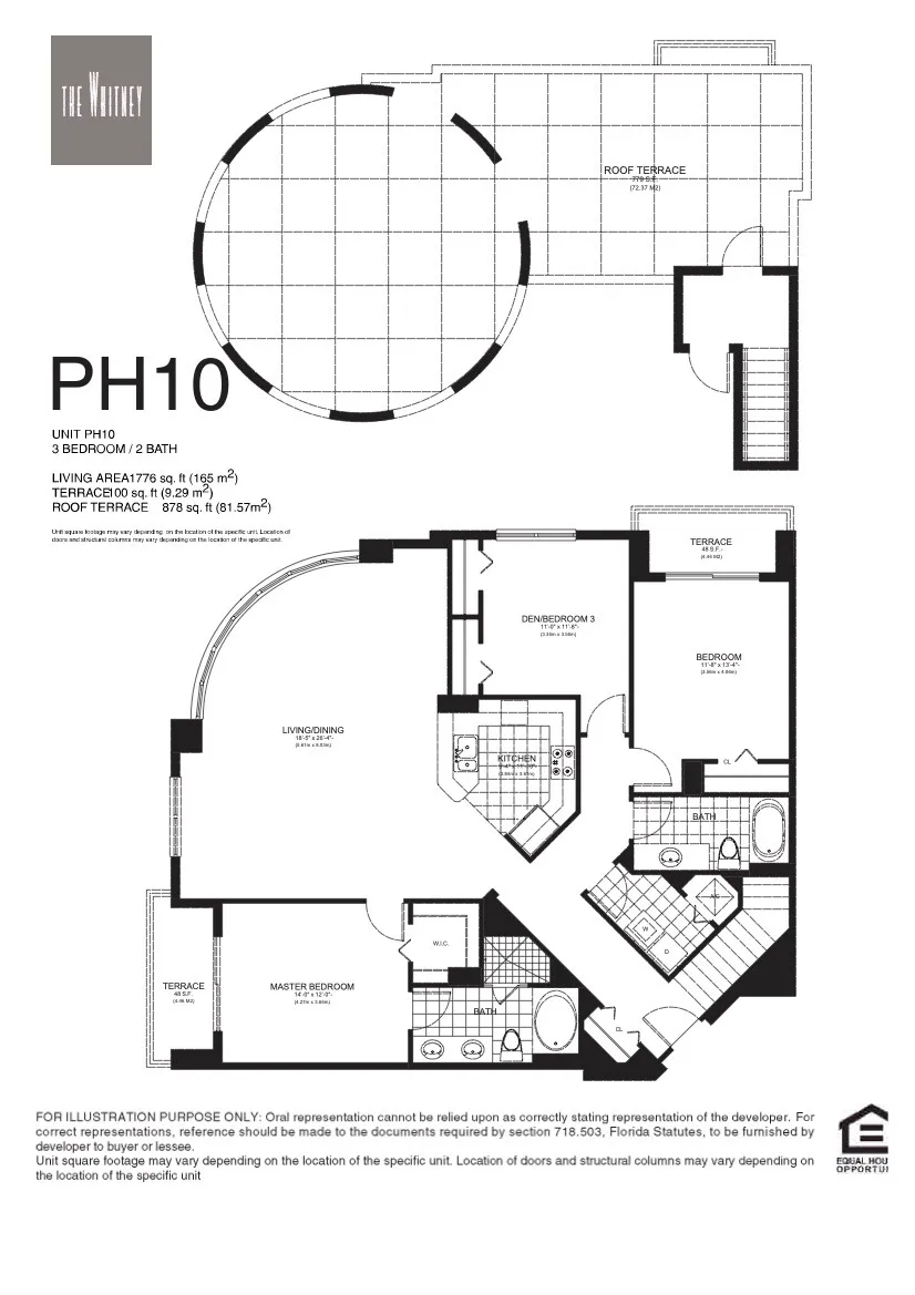 The Whitney floorplan — Plan PH10
