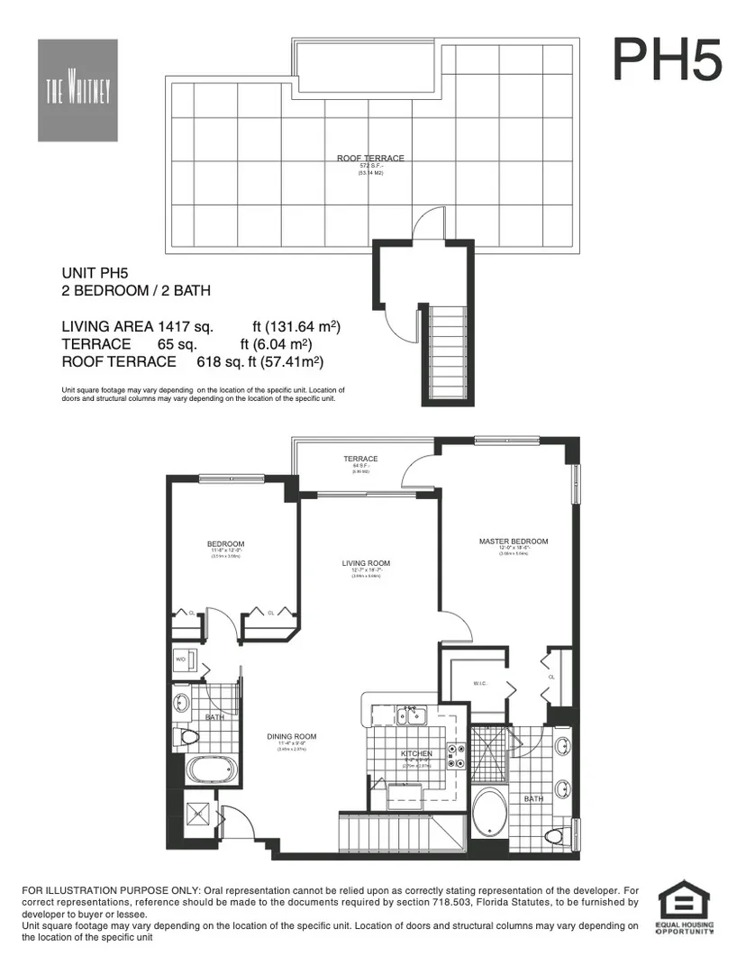 The Whitney floorplan — Plan PH5