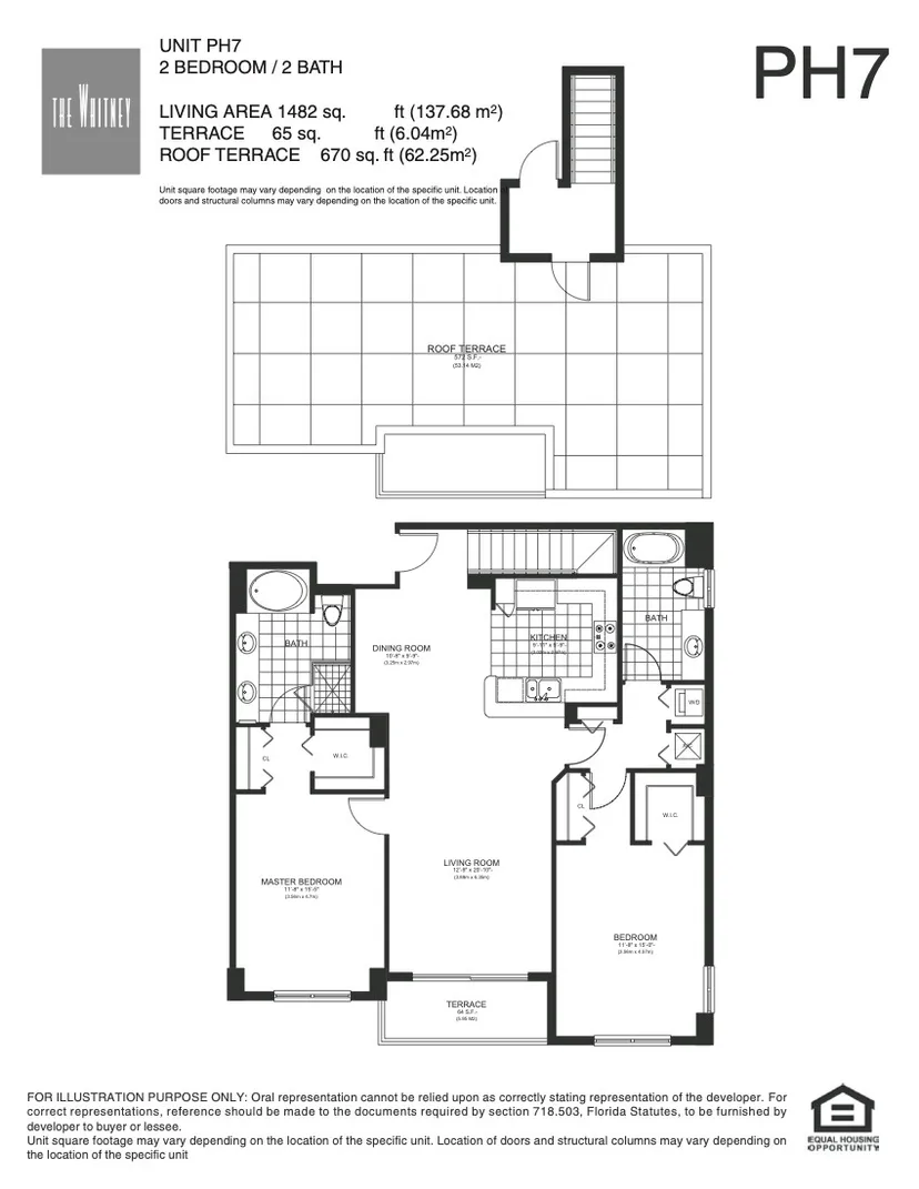 The Whitney floorplan — Plan PH7