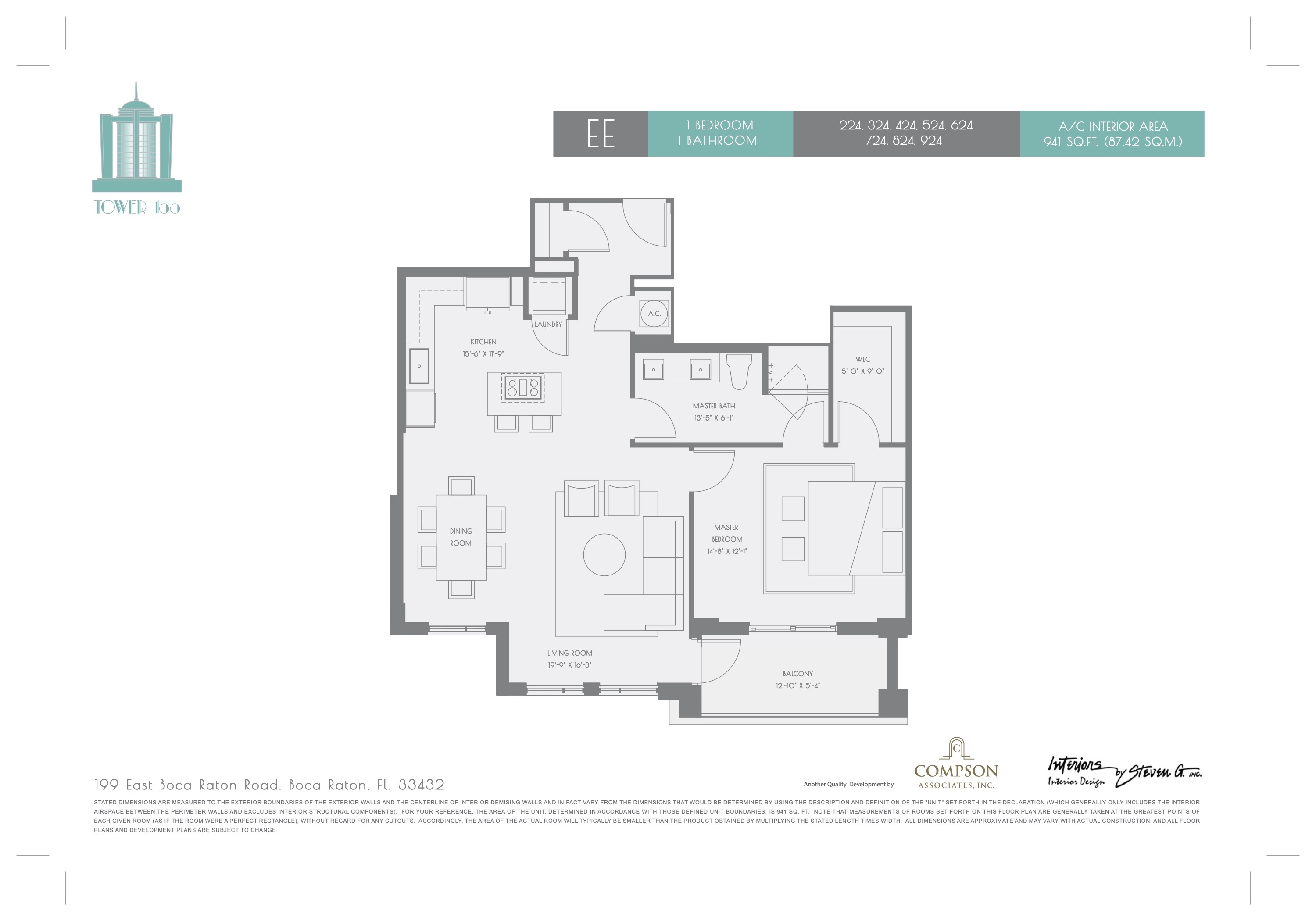 Tower 155 floorplan — Plan EE