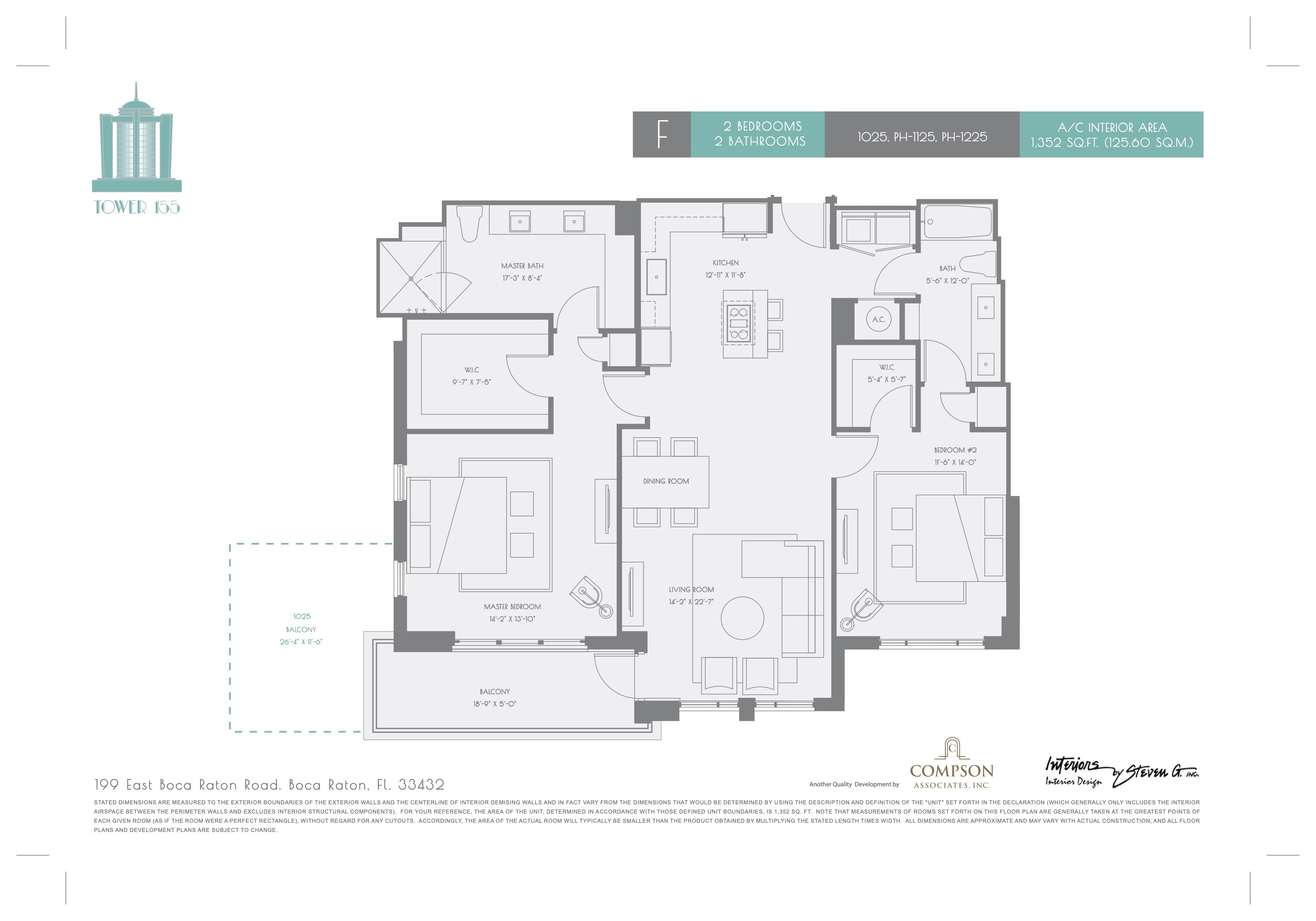 Tower 155 floorplan — Plan F
