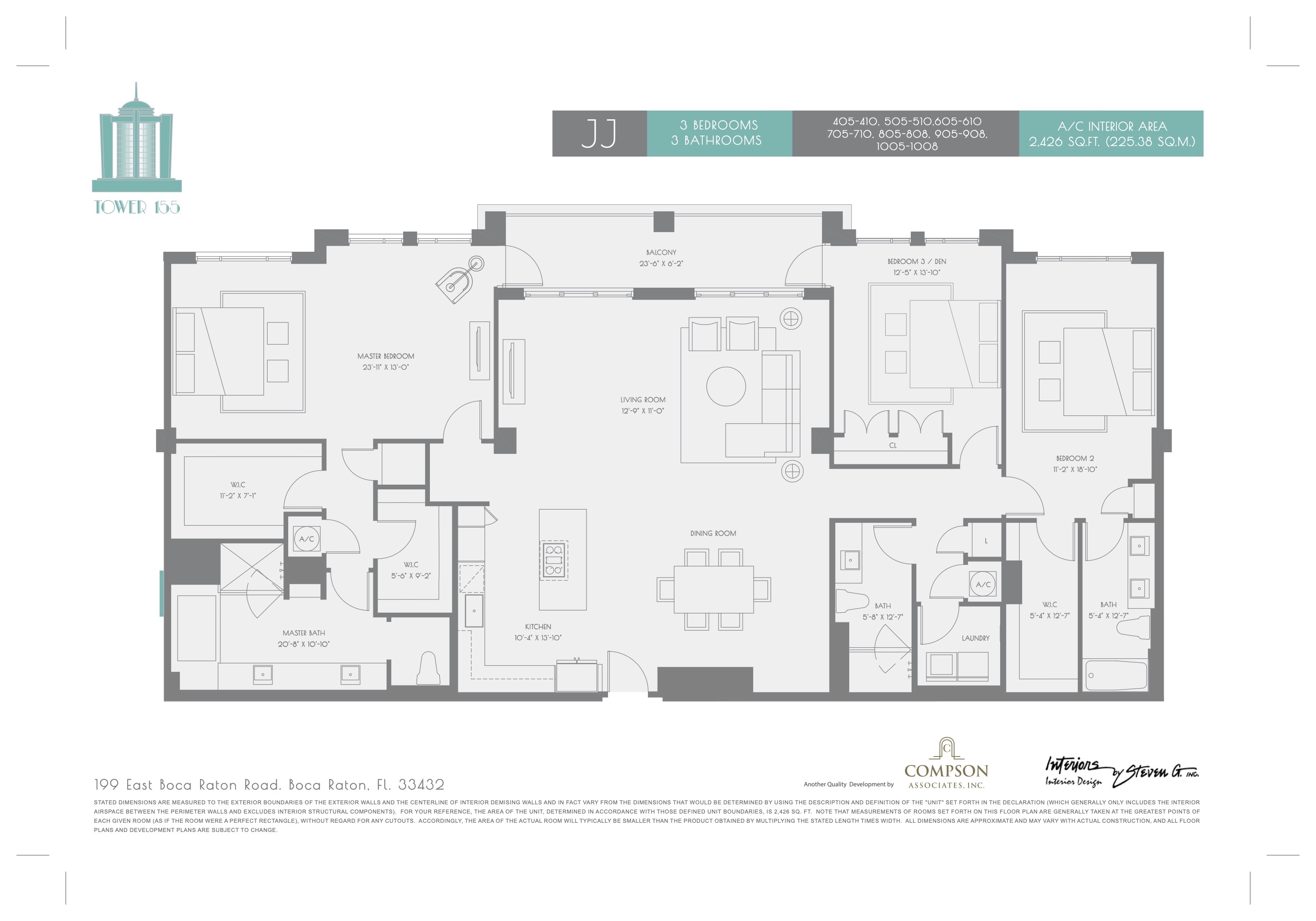 Tower 155 floorplan — Plan JJ