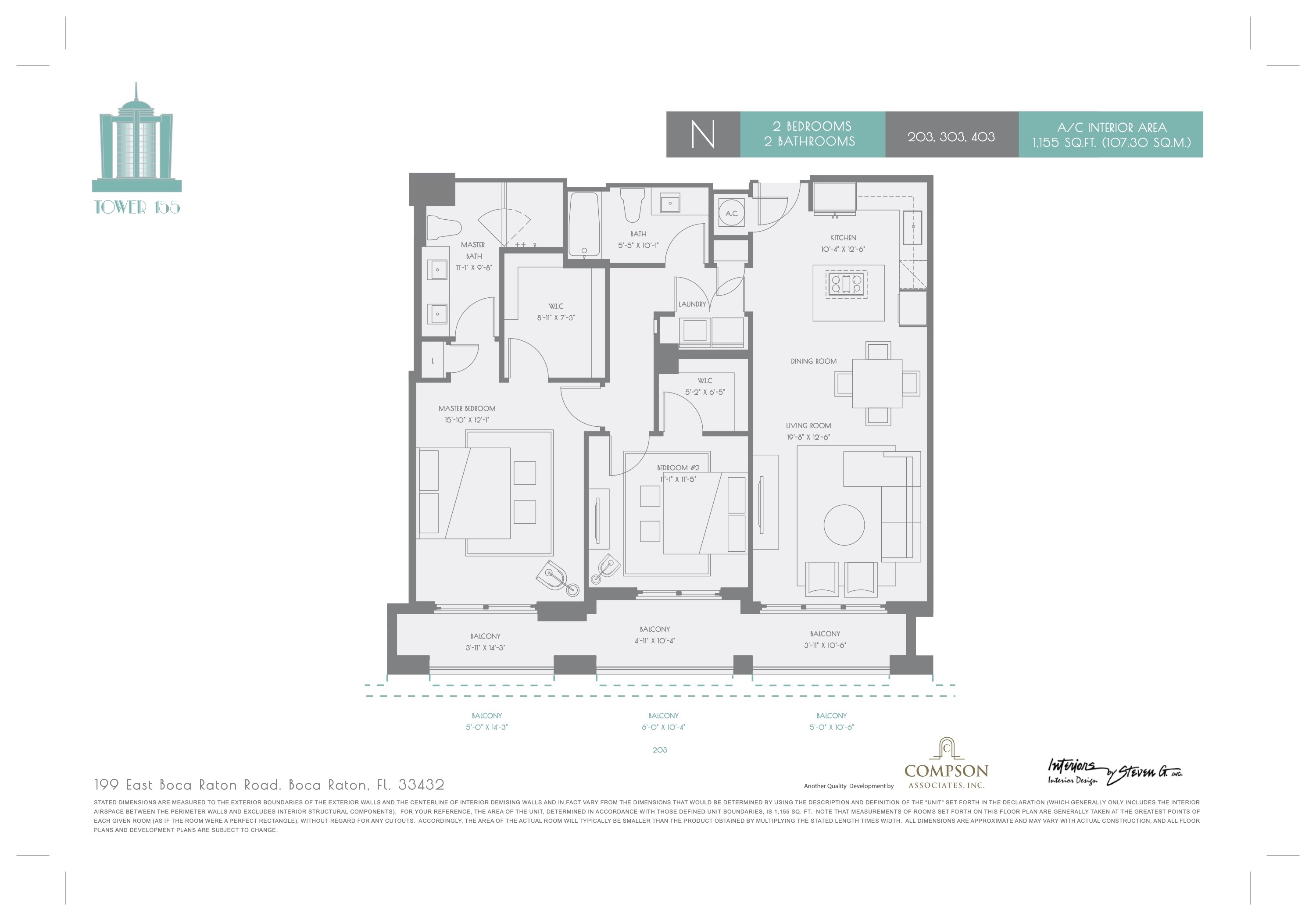 Tower 155 floorplan — Plan N
