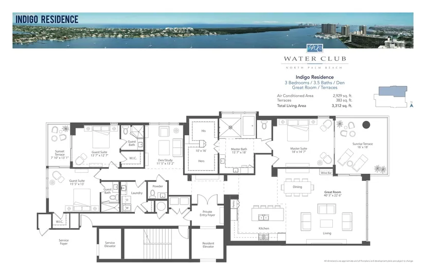 Water Club North Palm Beach floorplan — Floor Plan for Water Club Floorplans, Indigo