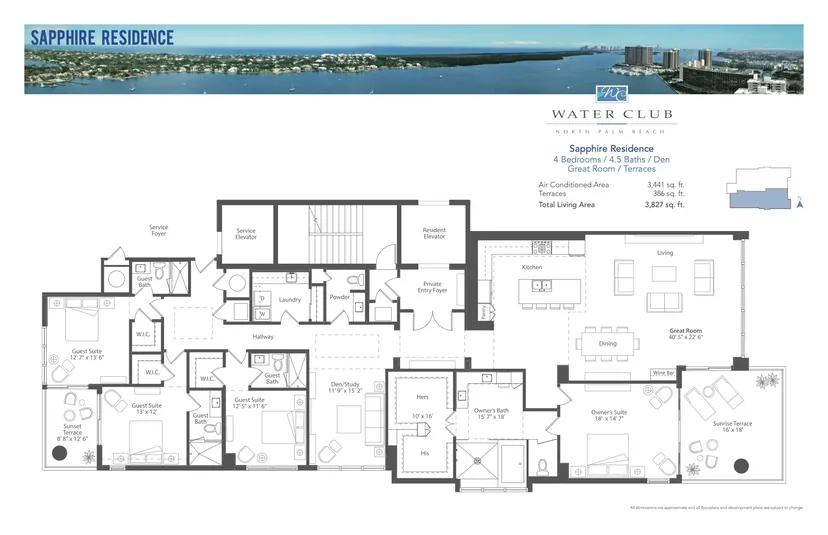 Water Club North Palm Beach floorplan — Floor Plan for Water Club Floorplans, Sapphire